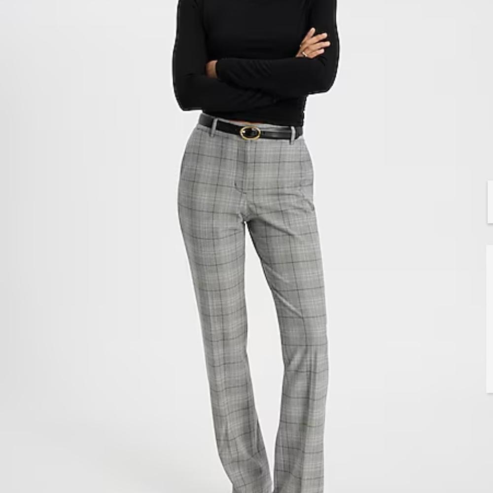 Editor Plaid Mid Rise Bootcut Pant